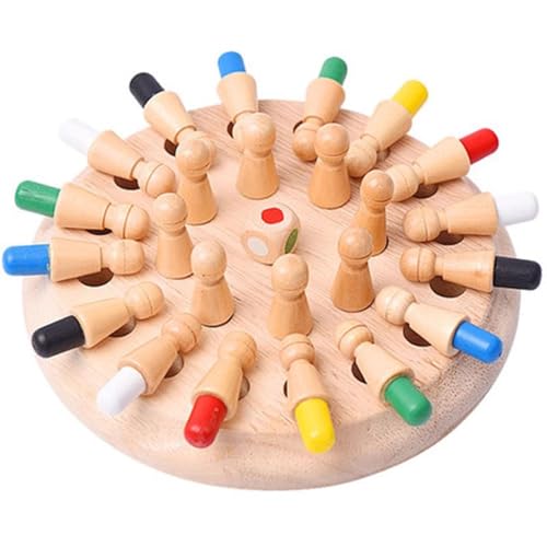 LLTCMYGS Montessori Memory Schach aus Holz, Memory Eltern-Kind Interaktives Spielzeug von LLTCMYGS