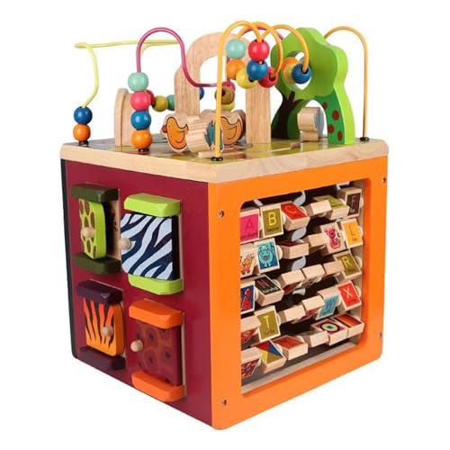 LLTCMYGS Montessori Multifunktionales vierseitiges Spielbox-Spielzeug, Busy Cube Aktivitätsspielzeug von LLTCMYGS