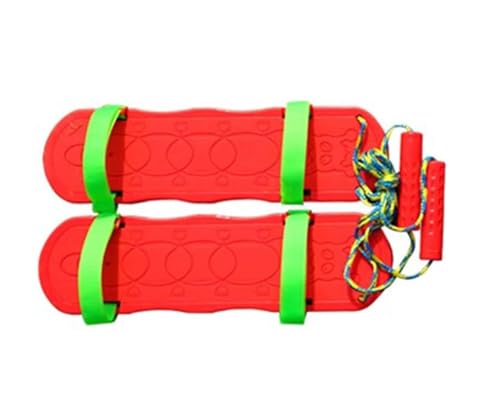 LLTCMYGS Montessori Outdoor Sensorische Integration Training Spielzeug, Kinder Sensorische Balance Board Schuhe,Rot von LLTCMYGS