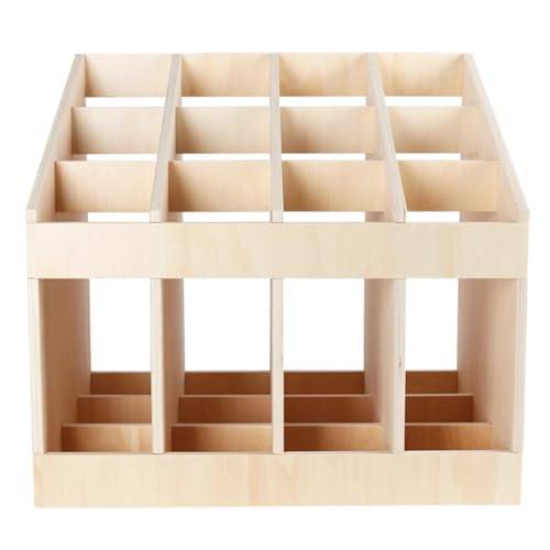 LLTCMYGS Montessori Pädagogischer Teppichhalter, Montessori Teppichständer mit 12 Fächern von LLTCMYGS