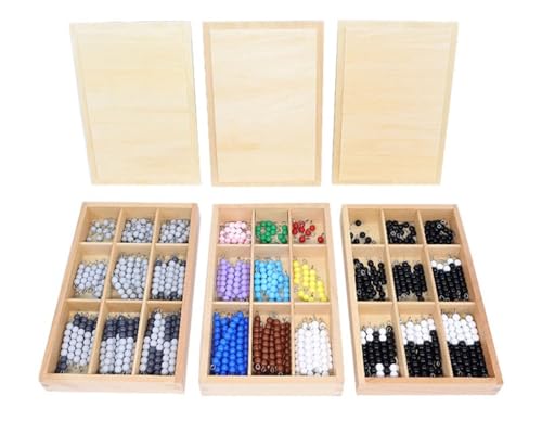 LLTCMYGS Montessori Perlen dreiteiliges Set mit Mathematik-Lehrmitteln, Mathematik-Lernmaterialien für Babys LLTCMYGS Montessori Perlen dreiteiliges Set mit Mathematik-Lehrmitteln, Mathematik-Lernmaterialien für Babys von LLTCMYGS