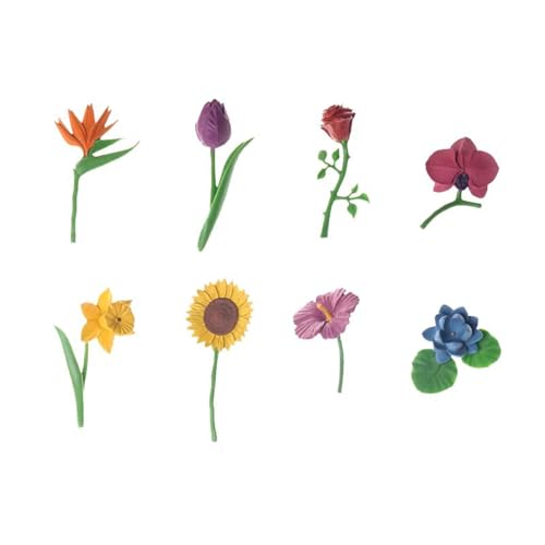 LLTCMYGS Montessori Pflanze Blume Modelle, Kunststoff Mini Blume Home Dekoration kleine Ornamente (8 Stück) von LLTCMYGS