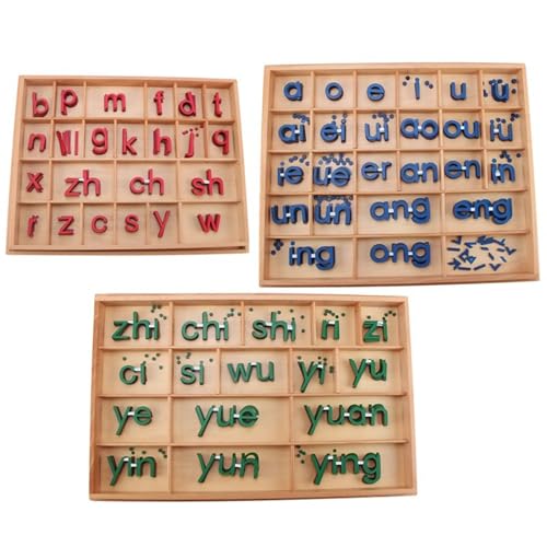 LLTCMYGS Montessori Pinyin Unterrichten von AIDS, Früherziehungsaktivität Briefkasten Sprachunterricht von AIDS,Three Piece Set von LLTCMYGS