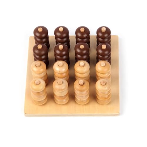 LLTCMYGS Montessori Puzzle Schachblöcke, hölzerne dreidimensionale Perlen Eltern-Kind-Spielzeug von LLTCMYGS