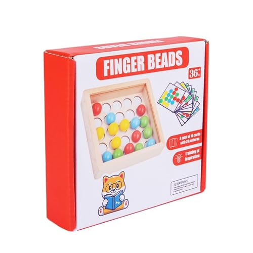 LLTCMYGS Montessori Regenbogenperlenspielzeug aus Holz, Farberkennung, Fingerflexibilitätstraining von LLTCMYGS