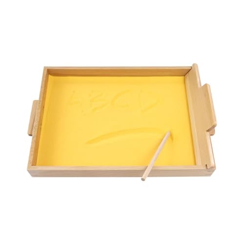 LLTCMYGS Montessori Sandkasten Schreiben Lehrmittel, Kinder Holz Sandkasten Schreiben Übungsspielzeug,Large von LLTCMYGS