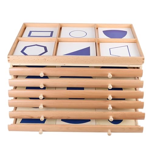 LLTCMYGS Montessori Schrank mit geometrischem Muster, Schrank für die frühe sensorische Bildung für Kinder von LLTCMYGS