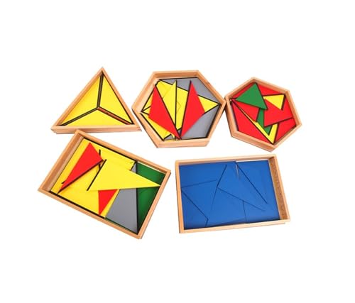 LLTCMYGS Montessori Sensory Composition Triangle Set, Mathematische Geometrie Lehrmittel (5 Stück) von LLTCMYGS