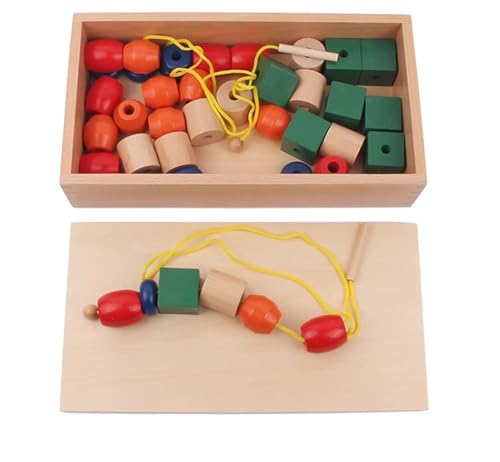LLTCMYGS Montessori Sensory Educational AIDS, Holz-Schnürperlen-Spielzeug mit feiner Aktion von LLTCMYGS