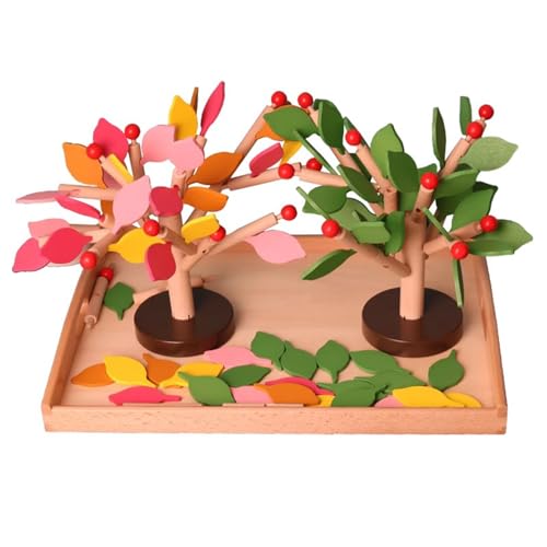 LLTCMYGS Montessori Spielzeug, frühkindliche Bausteine Holz Montagebaum von LLTCMYGS