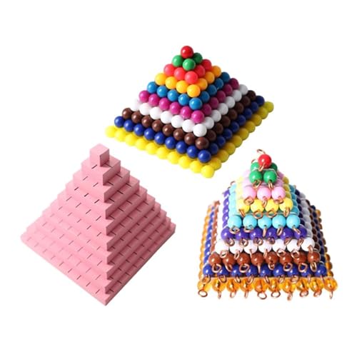 LLTCMYGS Montessori Square Bead Tower Mathe Teaching AIDS, Math Thinking Bead Spielzeug (3 Stück) von LLTCMYGS