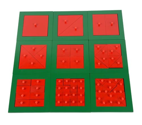 LLTCMYGS Montessori Square Teaching AIDS, Learn Fractions Knob Puzzle Frühe Mathematik Sensorische Bildung Spielzeug LLTCMYGS Montessori Square Teaching AIDS, Learn Fractions Knob Puzzle Frühe Mathematik Sensorische Bildung Spielzeug von LLTCMYGS
