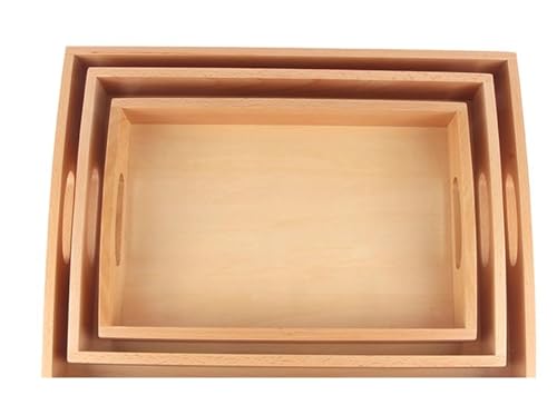 LLTCMYGS Montessori Tablett aus Holz, Aufbewahrungstablett für Kinder 3-teiliges Set, Montessori Lehrmittel LLTCMYGS Montessori Tablett aus Holz, Aufbewahrungstablett für Kinder 3-teiliges Set, Montessori Lehrmittel von LLTCMYGS