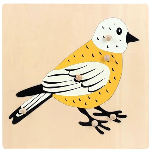 LLTCMYGS Montessori Tier Knopf Panel Puzzle, Vorschulentwicklung Puzzle Spielzeug für Kinder,Birds von LLTCMYGS