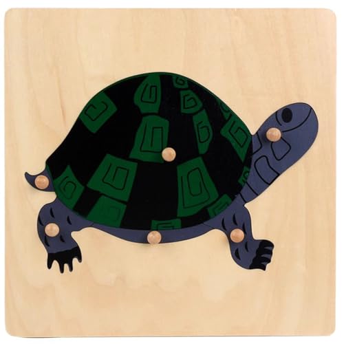 LLTCMYGS Montessori Tier Knopf Panel Puzzle, Vorschulentwicklung Puzzle Spielzeug für Kinder,Turtles von LLTCMYGS