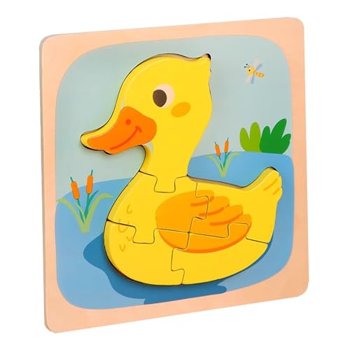 LLTCMYGS Montessori Tierpuzzle aus Holz, Puzzle für die Vorschulbildung,Little Yellow Duck LLTCMYGS Montessori Tierpuzzle aus Holz, Puzzle für die Vorschulbildung,Little Yellow Duck von LLTCMYGS