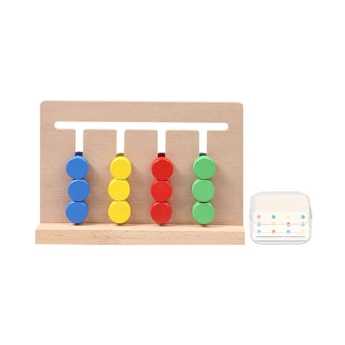 LLTCMYGS Montessori Vierfarbenspiel aus Holz, das AIDS lehrt, Puzzle Farb- und Formanpassung von LLTCMYGS