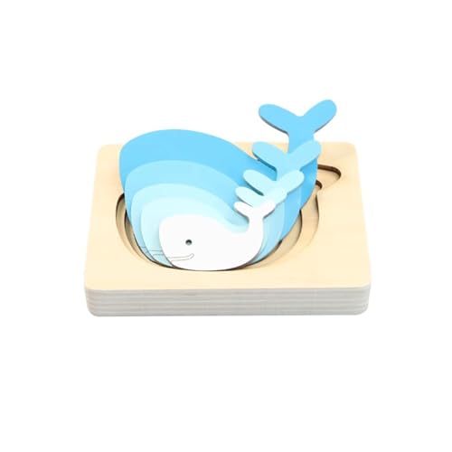 LLTCMYGS Montessori Wal Tierpuzzle aus Holz, frühes Lernspielzeug für Kinder von LLTCMYGS