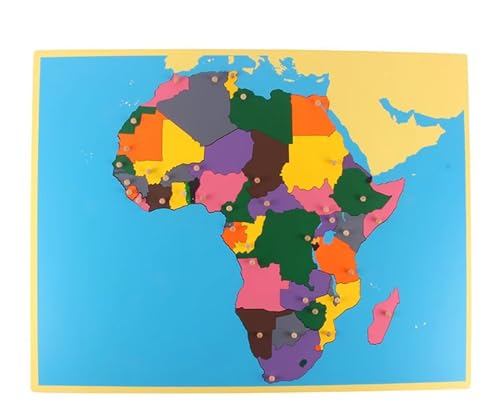 LLTCMYGS Montessori Weltkarte Panel Puzzle, Welt Kontinent Panel Puzzle Früherziehung Puzzle,Africa von LLTCMYGS