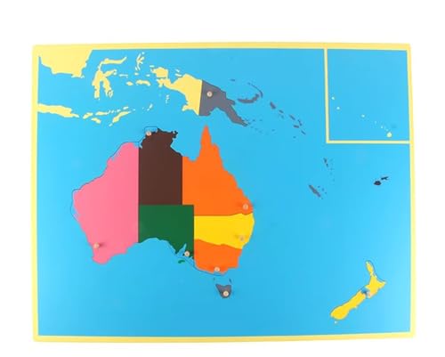 LLTCMYGS Montessori Weltkarte Panel Puzzle, Welt Kontinent Panel Puzzle Früherziehung Puzzle,Australia von LLTCMYGS