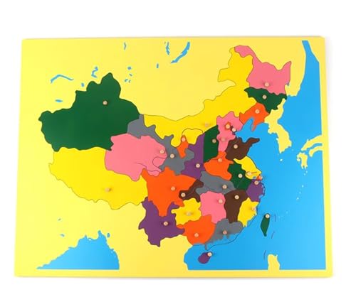 LLTCMYGS Montessori Weltkarte Panel Puzzle, Welt Kontinent Panel Puzzle Früherziehung Puzzle,China von LLTCMYGS