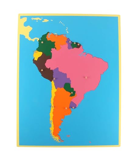 LLTCMYGS Montessori Weltkarte Panel Puzzle, Welt Kontinent Panel Puzzle Früherziehung Puzzle,South America von LLTCMYGS