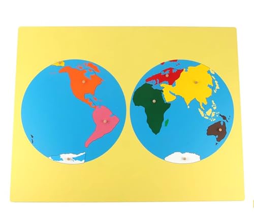 LLTCMYGS Montessori Weltkarte Panel Puzzle, Welt Kontinent Panel Puzzle Früherziehung Puzzle,World von LLTCMYGS