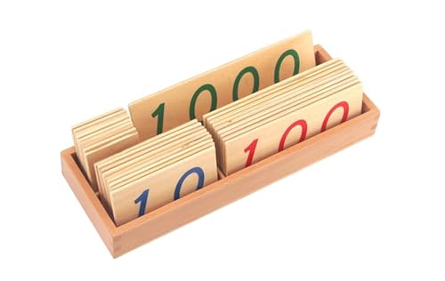 LLTCMYGS Montessori Zahlenkarten aus Holz, Mathematik-Lehrmittel für Kinder (1-1000),Large Size von LLTCMYGS
