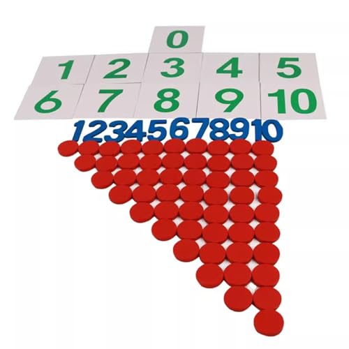 LLTCMYGS Montessori Zahlenkarten und Chips, Spielzeug zum Zahlenzählen lehren von LLTCMYGS