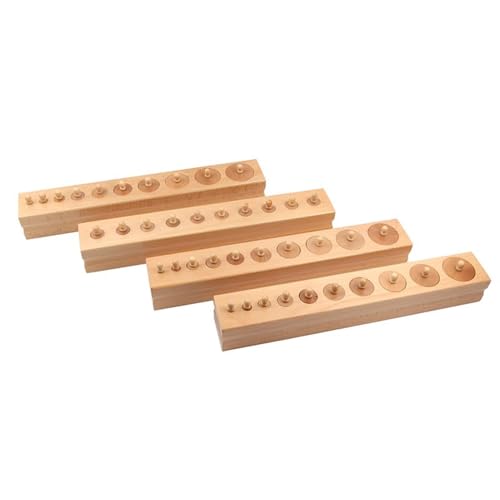 LLTCMYGS Montessori Zylinderfassung Sensorische Lehrmittel, Buche Holz zylindrische Bausteine,Four Sets LLTCMYGS Montessori Zylinderfassung Sensorische Lehrmittel, Buche Holz zylindrische Bausteine,Four Sets von LLTCMYGS