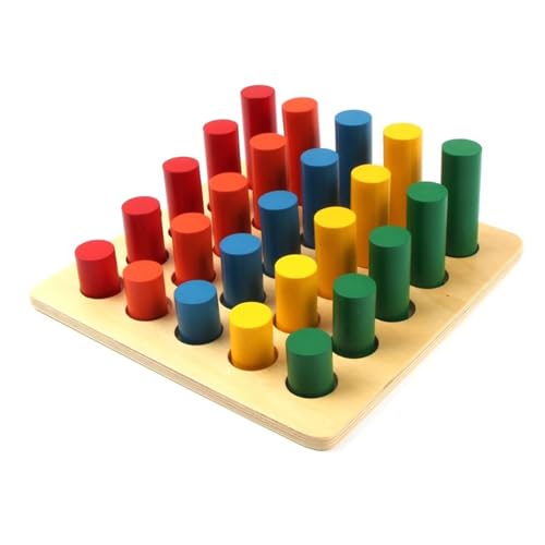 LLTCMYGS Montessori Zylindrische Leiter, Sensorisches Holzspielzeug für Kleinkinder, Spielzeug für die frühe Entwicklung von LLTCMYGS