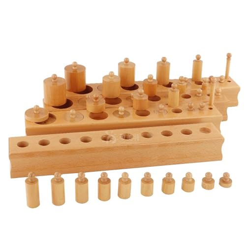 LLTCMYGS Montessori Zylindrische Steckdosensatz Lehrmittel, Holz Zylindrischer Block Sensorische Lehrmittel LLTCMYGS Montessori Zylindrische Steckdosensatz Lehrmittel, Holz Zylindrischer Block Sensorische Lehrmittel von LLTCMYGS