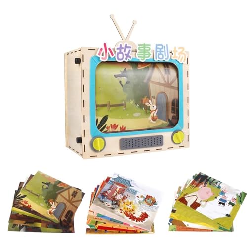 LLTCMYGS Montessori handgemachte DIY TV-Spielzeuge, frühkindliche Bildung selbstgemachte hölzerne Geschichten-TV-Requisiten,Tv Model b von LLTCMYGS