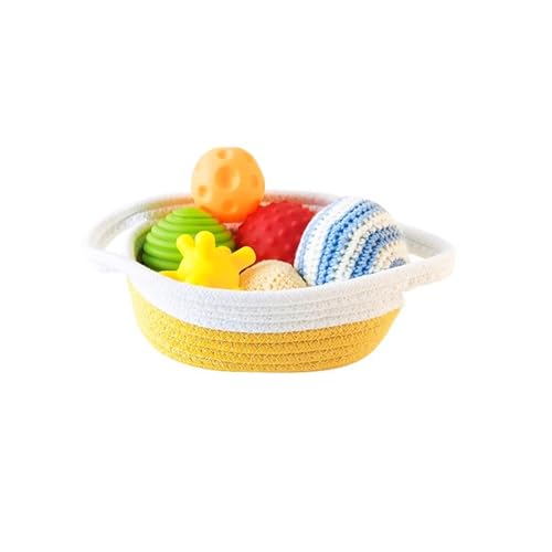LLTCMYGS Montessori taktiler Ball geflochtenes Korbset, sensorische Bildungs- und Entwicklungsspielzeuge von LLTCMYGS