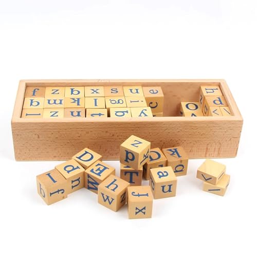 LLTCMYGS Montessory Holzbuchstabe Quadrat Lernspielzeug, englisches Alphabet Pinyin Sprache Unterricht AIDS von LLTCMYGS