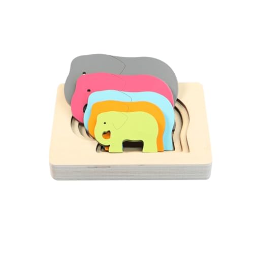 LLTCMYGS Niedliches Elefant-Großschicht-Holzpuzzle, Montessori-Lernspielzeug für Vorschulkinder LLTCMYGS Niedliches Elefant-Großschicht-Holzpuzzle, Montessori-Lernspielzeug für Vorschulkinder von LLTCMYGS