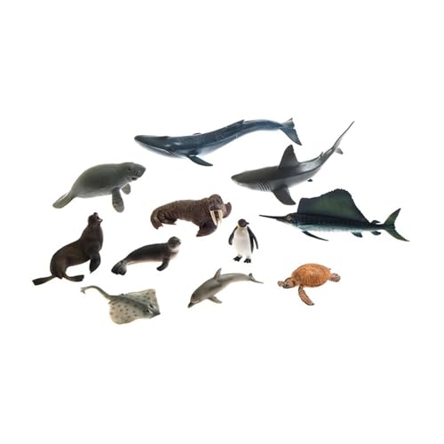 LLTCMYGS PVC Mini Marine Tier Modell Spielzeug, Montessori Desktop Dekoration Kollektion Party Gastgeschenke Spielzeug (11 Stück) von LLTCMYGS
