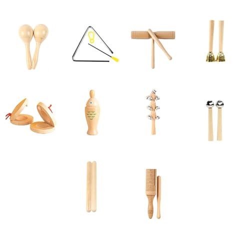 LLTCMYGS Perkussionsinstrumente für Kinder, Montessori-Musik, sensorisches Lehr-AIDS-Set (10 Stück) von LLTCMYGS