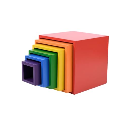LLTCMYGS Rainbow Square Box Baustein Spielzeug, Montessori Vorschule Baustein Denktraining LLTCMYGS Rainbow Square Box Baustein Spielzeug, Montessori Vorschule Baustein Denktraining von LLTCMYGS