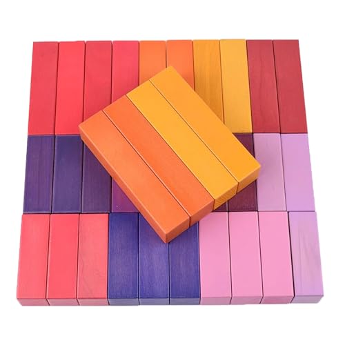 LLTCMYGS Regenbogen Bausteine Langer Streifen Puzzle Spielzeug, Montessori Bausteine Puzzles von LLTCMYGS