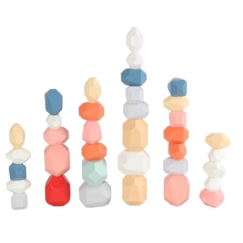 LLTCMYGS Regenbogen Stapelstein Bausteine Spiel, Montessori sensorisches Gleichgewicht Lernspielzeug (36 Stück) von LLTCMYGS