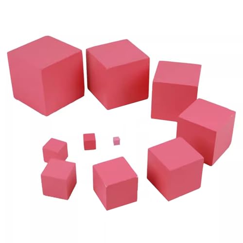 LLTCMYGS Rosa Turm Mathematik Lehrmittel, Montessori Sensorischer hölzerner rosa Turmwürfel von LLTCMYGS