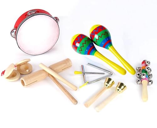 LLTCMYGS Vorschul-Percussion-Musik-Lehrmittel-Set, Neugeborenen-Musik-Geschenkspielzeug (7 Stück) von LLTCMYGS