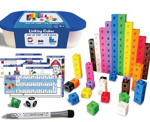 LLTCMYGS Vorschulspiele Verbinden Sie Würfel Bausteine Set, Säuglingsbausteine zum BAU von Lernspielzeug von LLTCMYGS
