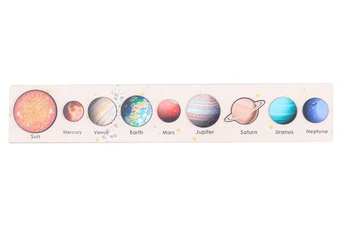 LLTCMYGS Wissenschaftliches Planetenbrett aus Holz, Kinder erkunden das Universum Galaktisches Puzzle Spielzeug,Planet a von LLTCMYGS
