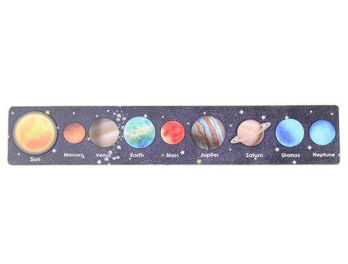 LLTCMYGS Wissenschaftliches Planetenbrett aus Holz, Kinder erkunden das Universum Galaktisches Puzzle Spielzeug,Planet b von LLTCMYGS