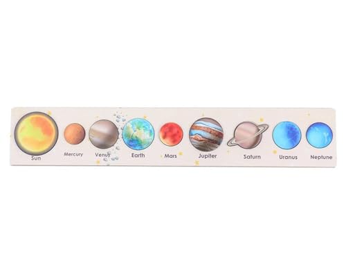 LLTCMYGS Wissenschaftliches Planetenbrett aus Holz, Kinder erkunden das Universum Galaktisches Puzzle Spielzeug,Planet c von LLTCMYGS
