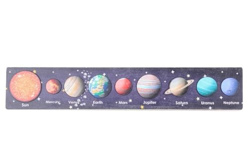 LLTCMYGS Wissenschaftliches Planetenbrett aus Holz, Kinder erkunden das Universum Galaktisches Puzzle Spielzeug,Planet d von LLTCMYGS