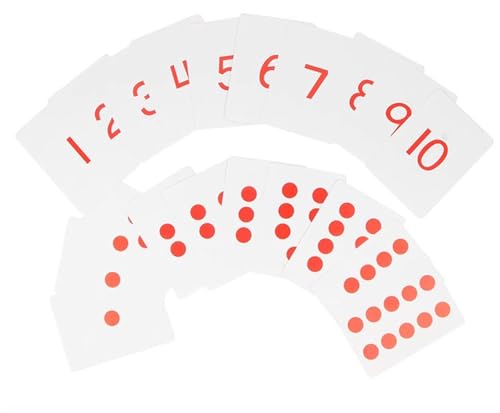 LLTCMYGS Zahlen- und Chipkarte für den Unterricht von AIDS, Montessori-Mathematikkarten für die Früherziehung 1-10 von LLTCMYGS