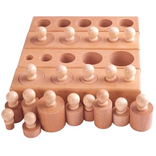 LLTCMYGS Zylindrische Holzfassung Montessori Lehrmittel, Feinmotorik Hand-Auge-Koordination Übungsspielzeug LLTCMYGS Zylindrische Holzfassung Montessori Lehrmittel, Feinmotorik Hand-Auge-Koordination Übungsspielzeug von LLTCMYGS